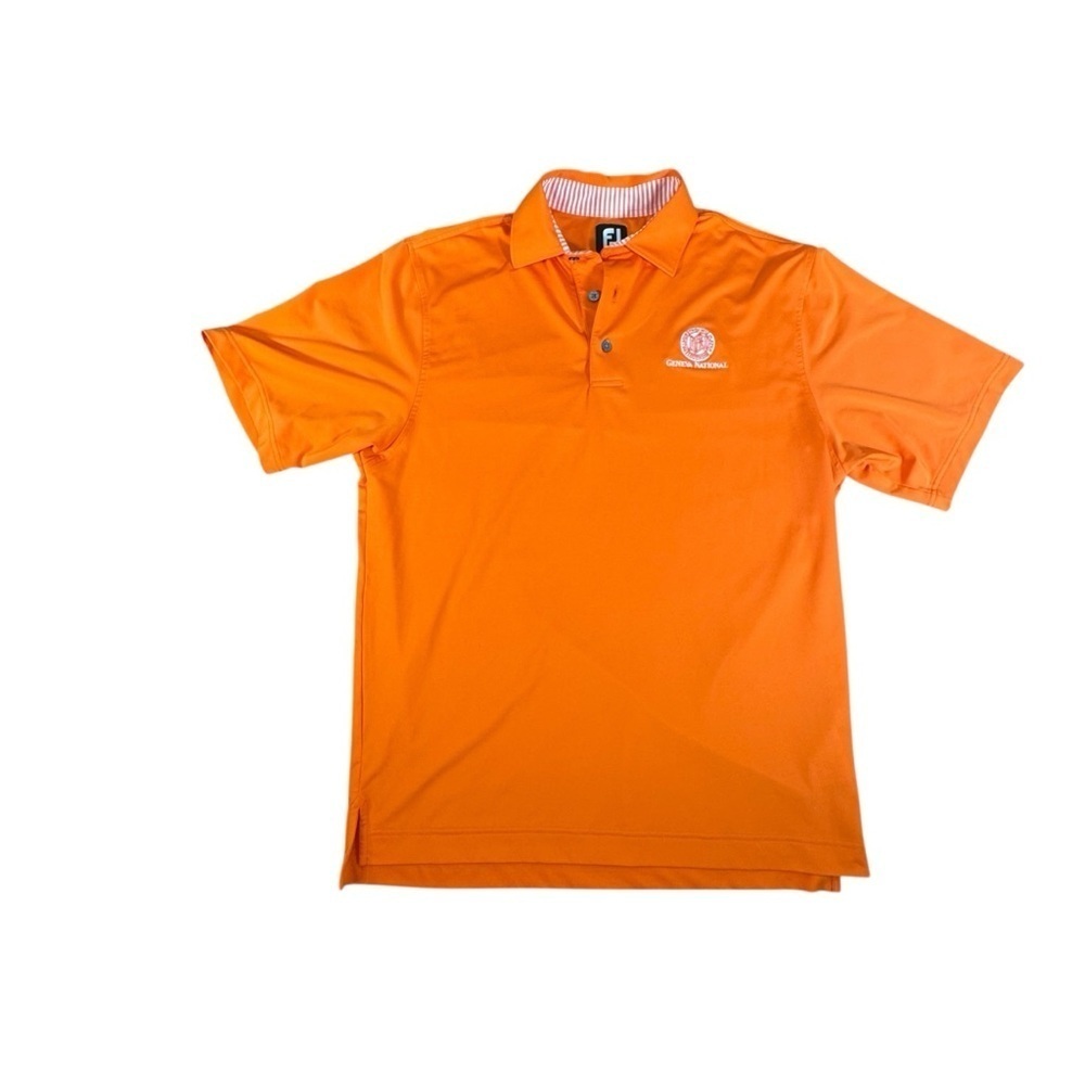 FootJoy Geneva National Golf Polo Orange Mens Size M Stretch Performance